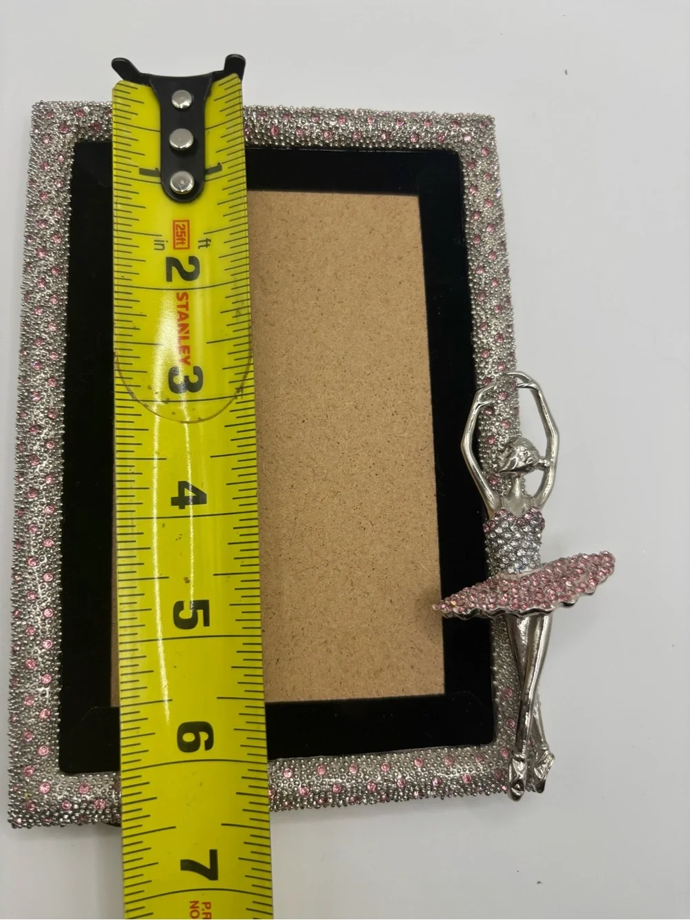Ballerina Rhinestone Picture Photo Frame 3D Ballet Bling Metal Pink 4x6